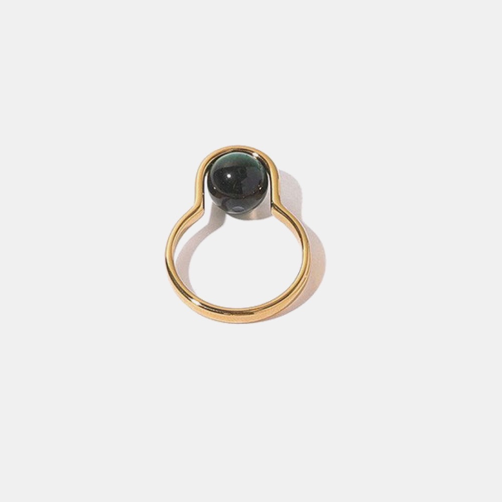 NEW Malachite Gold-Plated Ring
